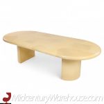 Karl Springer Style Mid Century Lacquered Goat Skin Dining Table with 2 Leaves