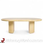 Karl Springer Style Mid Century Lacquered Goat Skin Dining Table with 2 Leaves
