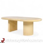 Karl Springer Style Mid Century Lacquered Goat Skin Dining Table with 2 Leaves