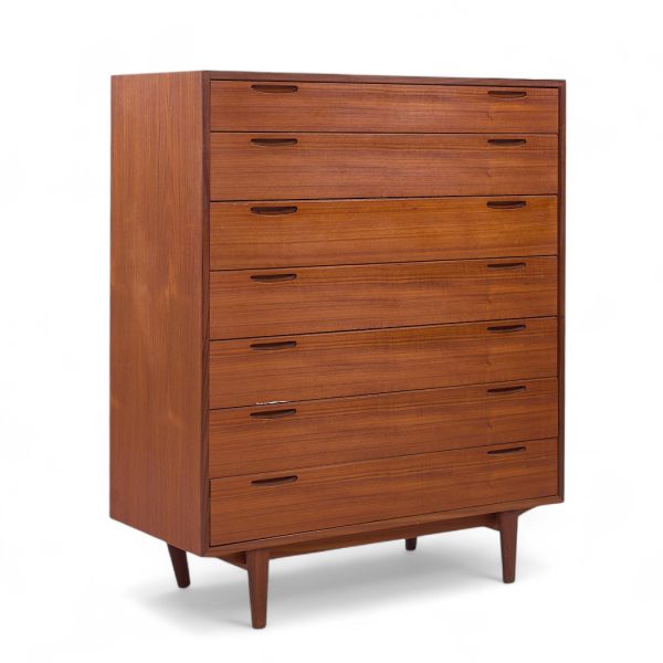 Kofod Larsen Mid Century Danish Teak Highboy Dresser