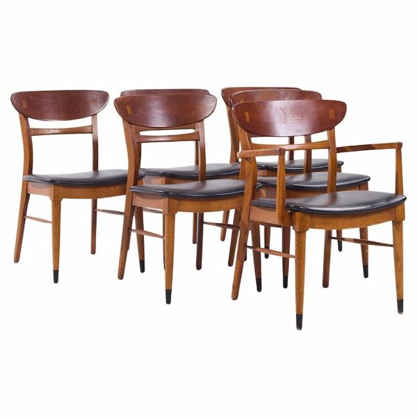 Lane Acclaim Mid Century Walnut Dining Chairs - Set of 6