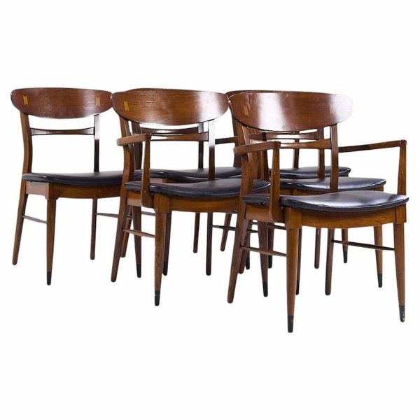 Lane Acclaim Mid Century Walnut Dining Chairs - Set of 6
