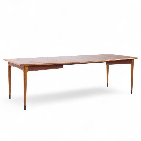 E Acclaim Mid Century Walnut Expanding Dining Table with 3 Leaves