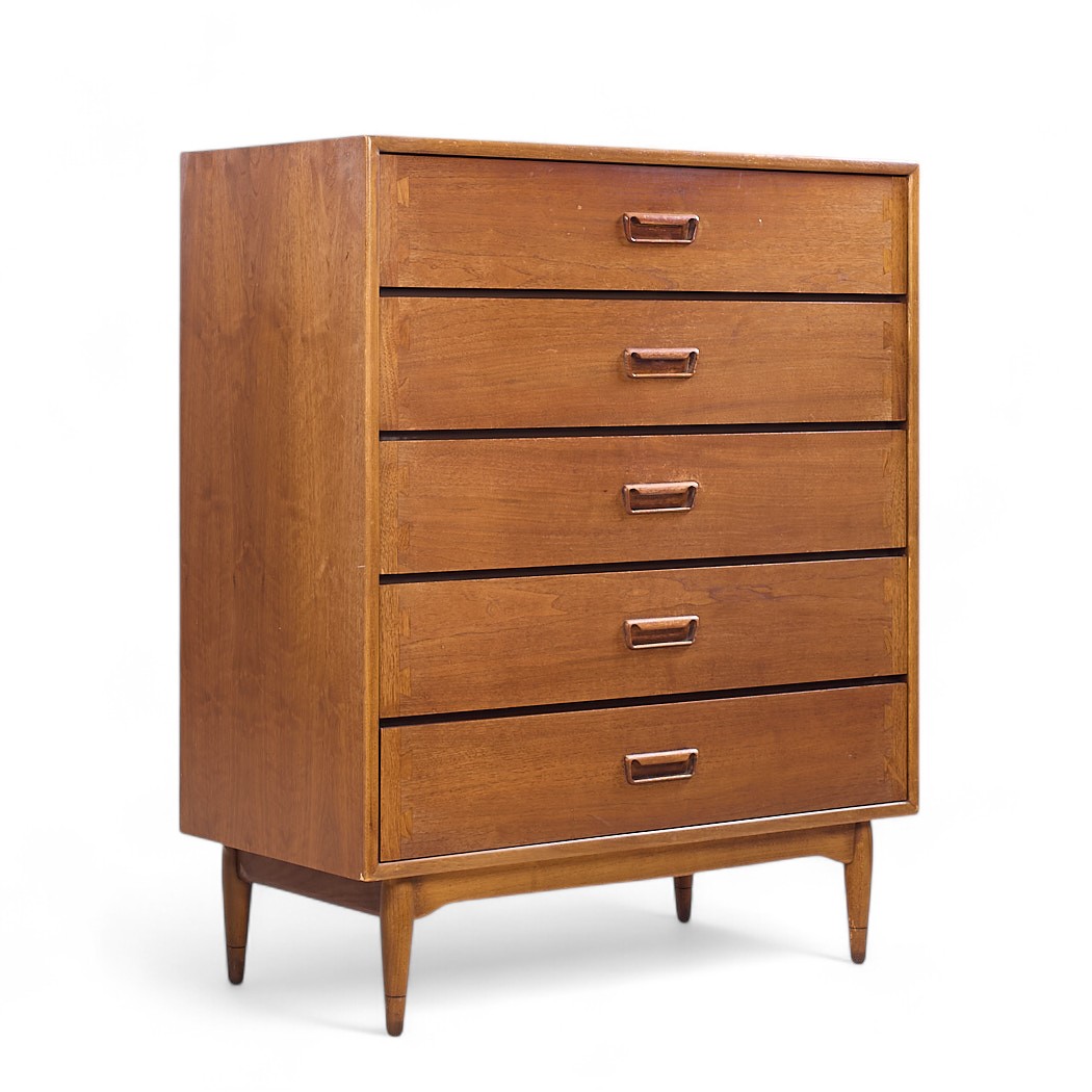 Lane Acclaim Mid Century Walnut Highboy Dresser