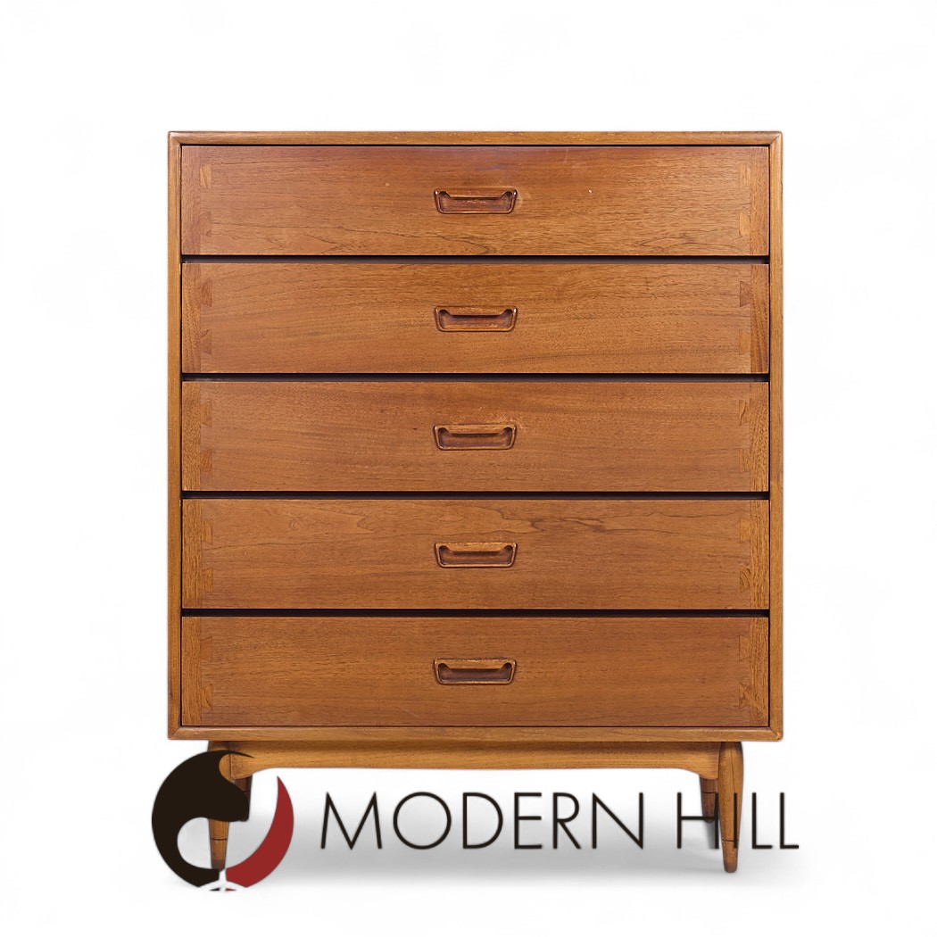 Lane Acclaim Mid Century Walnut Highboy Dresser