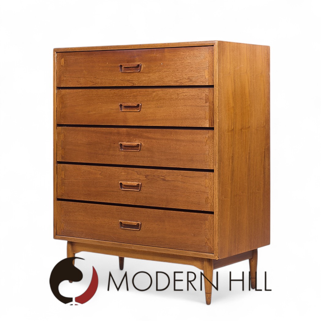 Lane Acclaim Mid Century Walnut Highboy Dresser