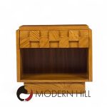 Lane Staccato Brutalist Mid Century Oak Nightstands - Pair | Mid Century Modern Furniture - Mid Century Furniture Chicago Lane Staccato Brutalist Mid Century Oak Nightstands - Pair