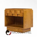 Lane Staccato Brutalist Mid Century Oak Nightstands - Pair | Mid Century Modern Furniture - Mid Century Furniture Chicago Lane Staccato Brutalist Mid Century Oak Nightstands - Pair