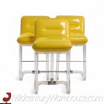 Lion in Frost Mid Century Lucite Swivel Bar Stools - Set of 3 | Mid Century Modern Furniture - Mid Century Furniture Chicago Lion in Frost Mid Century Lucite Swivel Bar Stools - Set of 3