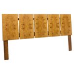 Milo Baughman Style Lane Mid Century Burlwood King Headboard | Mid Century Modern Furniture - Mid Century Furniture Chicago Milo Baughman Style Lane Mid Century Burlwood King Headboard