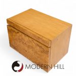 Milo Baughman Style Lane Mid Century Burlwood Nightstands - Pair | Mid Century Modern Furniture - Mid Century Furniture Chicago Milo Baughman Style Lane Mid Century Burlwood Nightstands - Pair