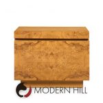 Milo Baughman Style Lane Mid Century Burlwood Nightstands - Pair | Mid Century Modern Furniture - Mid Century Furniture Chicago Milo Baughman Style Lane Mid Century Burlwood Nightstands - Pair