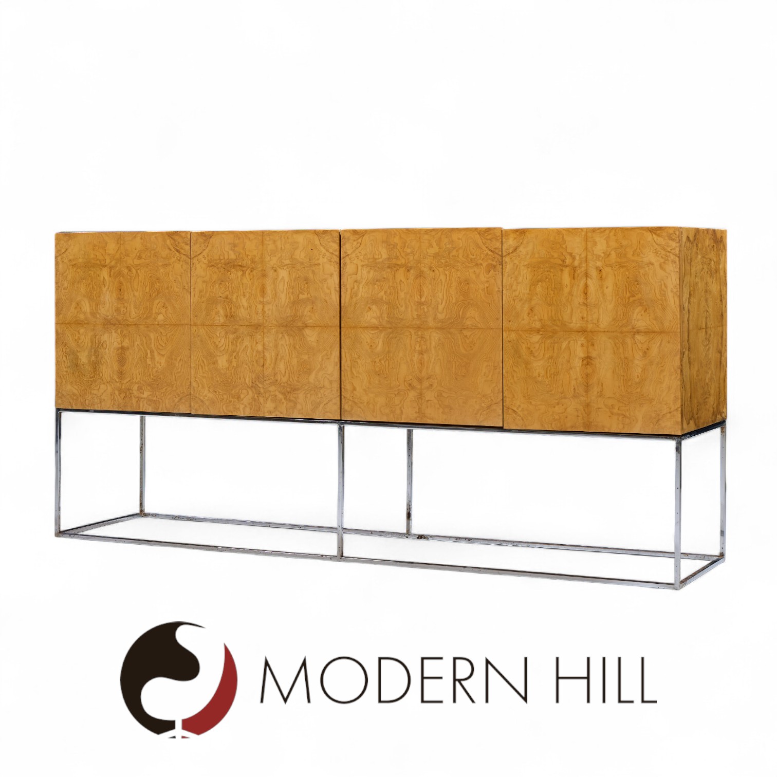 Milo Baughman for Thayer Coggin Mid Century Burlwood Credenza