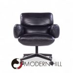Otto Zapf for Knoll Black Leather Management Office Chair | Mid Century Modern Furniture - Mid Century Furniture Chicago Otto Zapf for Knoll Black Leather Management Office Chair