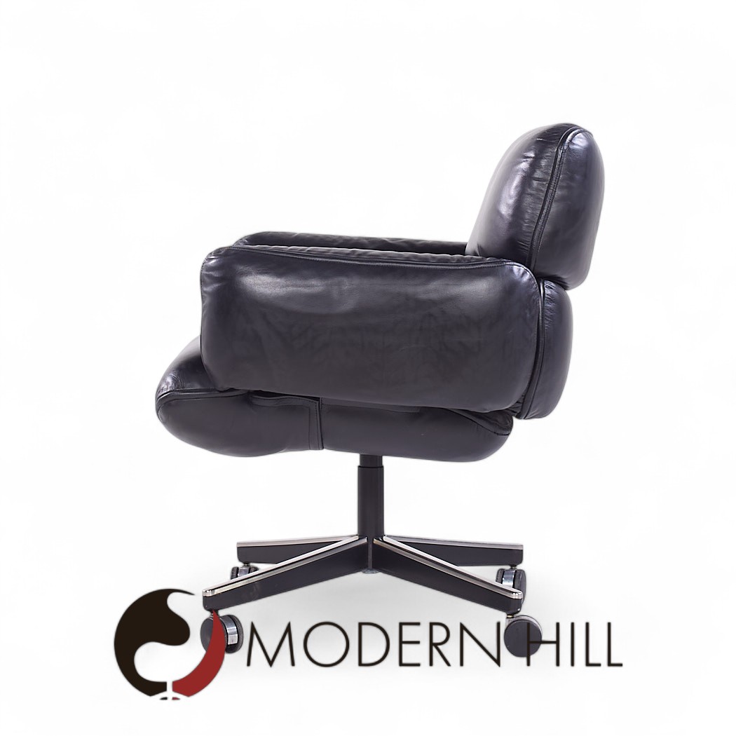 Otto Zapf for Knoll Black Leather Management Office Chair