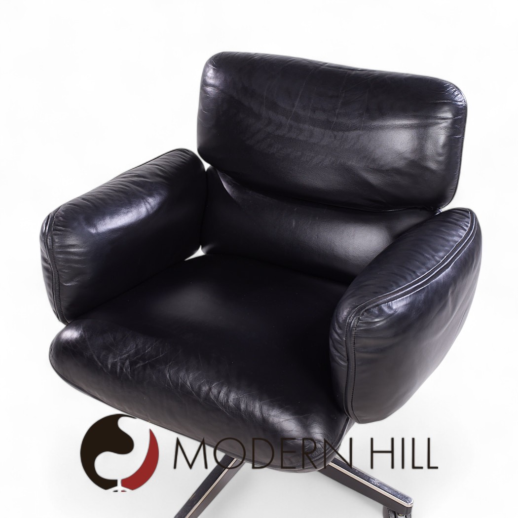 Otto Zapf for Knoll Black Leather Management Office Chair