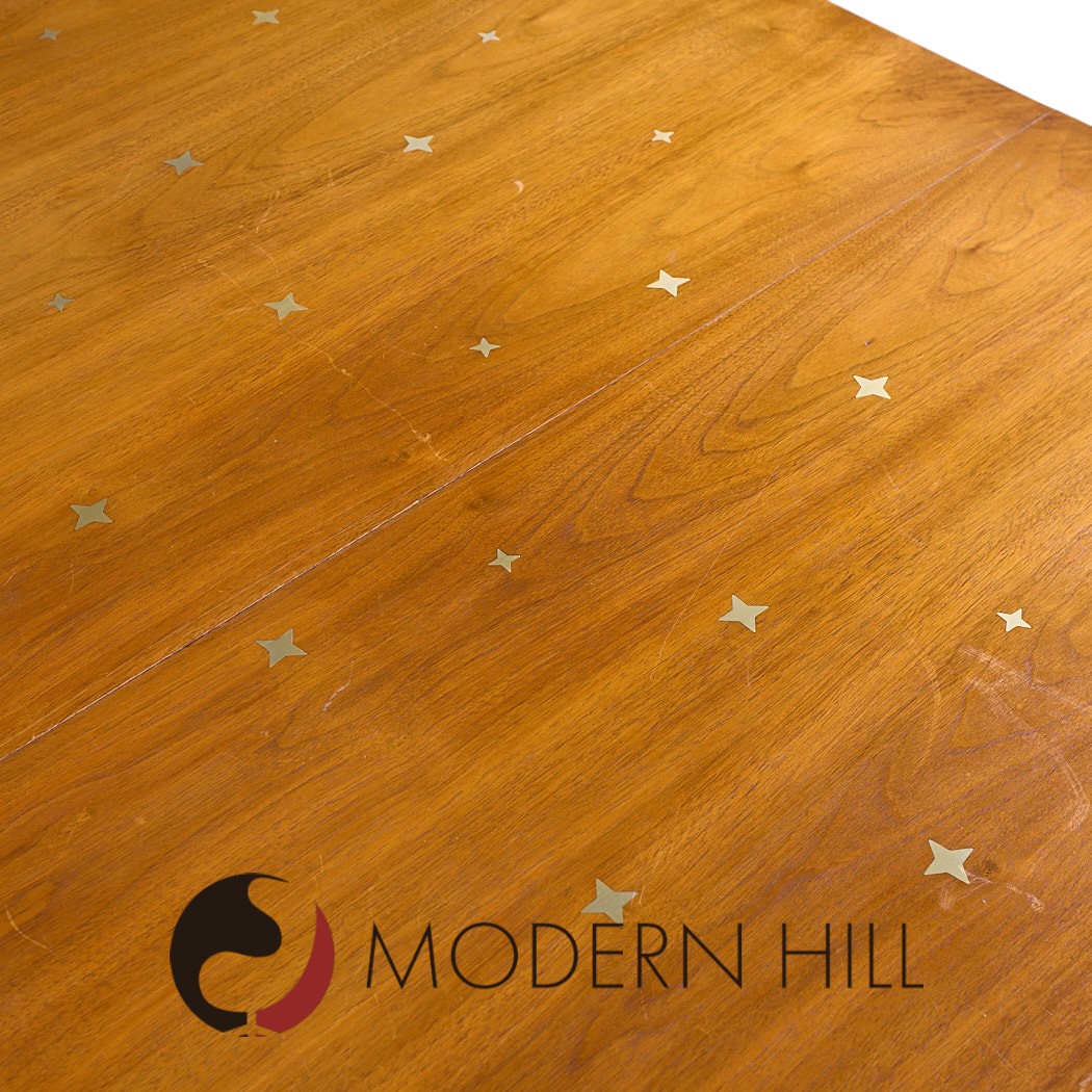 Robsjohn Gibbings for Widdicomb Constellation Mid Century Walnut Expanding Dining Table with 2 Leaves
