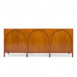 T.h. Robsjohn-gibbings for Widdicomb Mid Century Walnut Colosseum Credenza