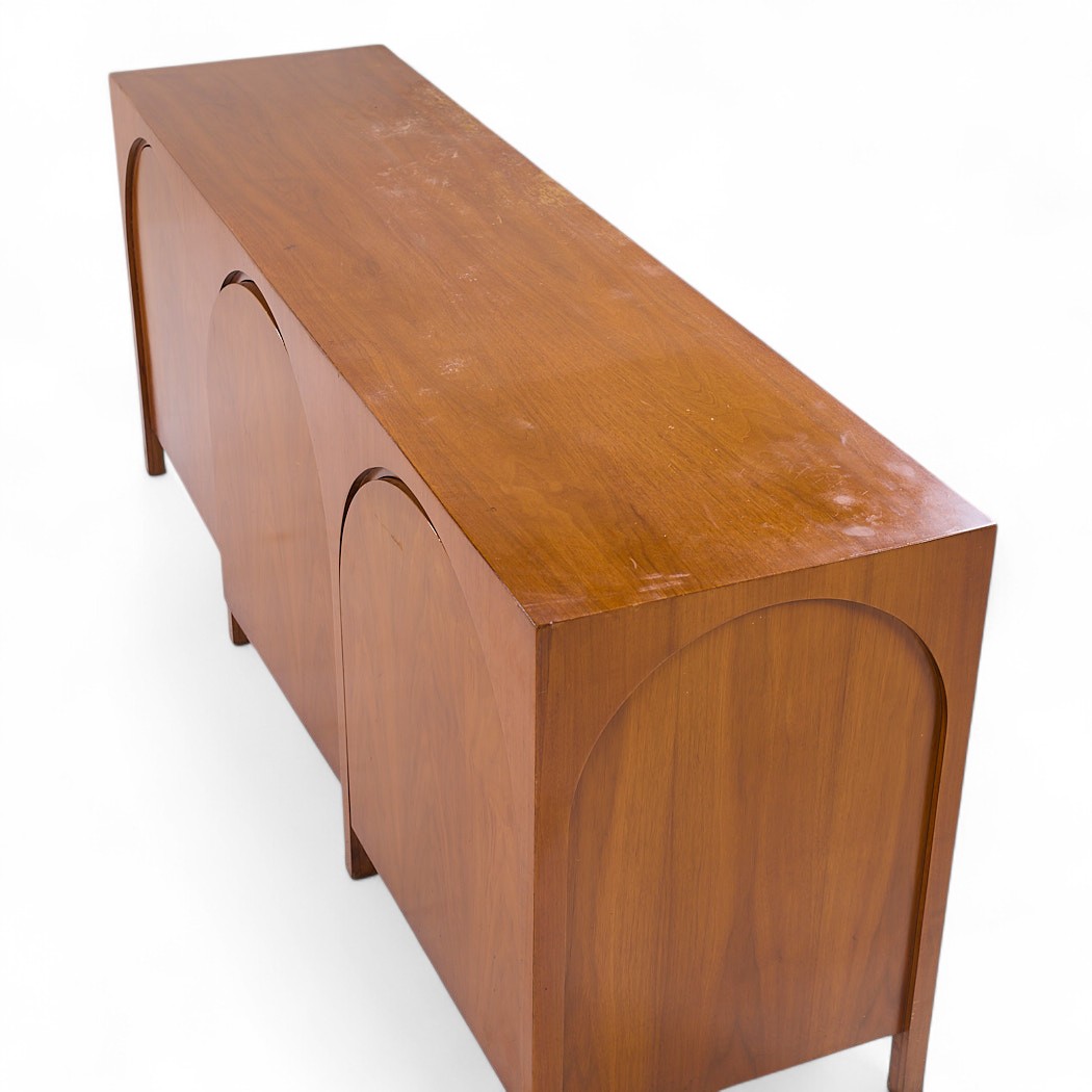 T.h. Robsjohn-gibbings for Widdicomb Mid Century Walnut Colosseum Credenza