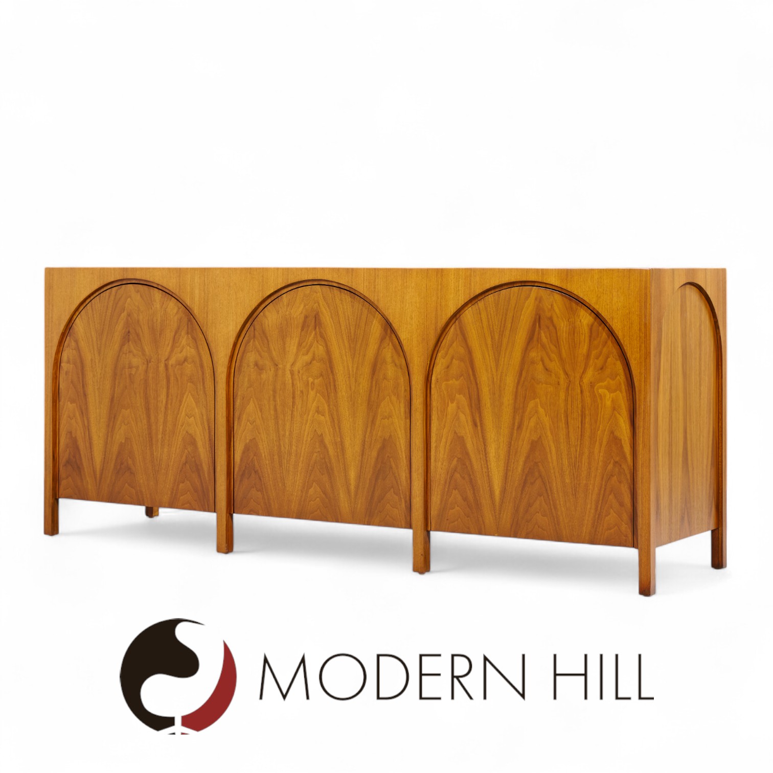 T.h. Robsjohn-gibbings for Widdicomb Mid Century Walnut Colosseum Credenza