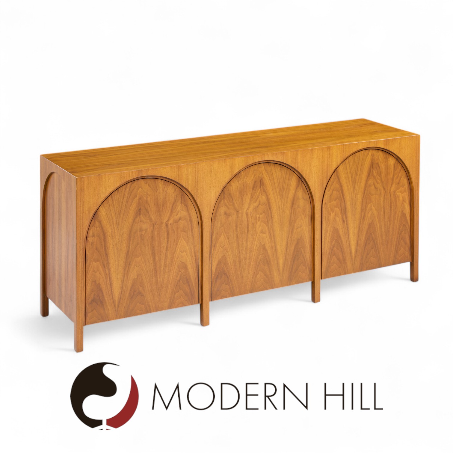T.h. Robsjohn-gibbings for Widdicomb Mid Century Walnut Colosseum Credenza
