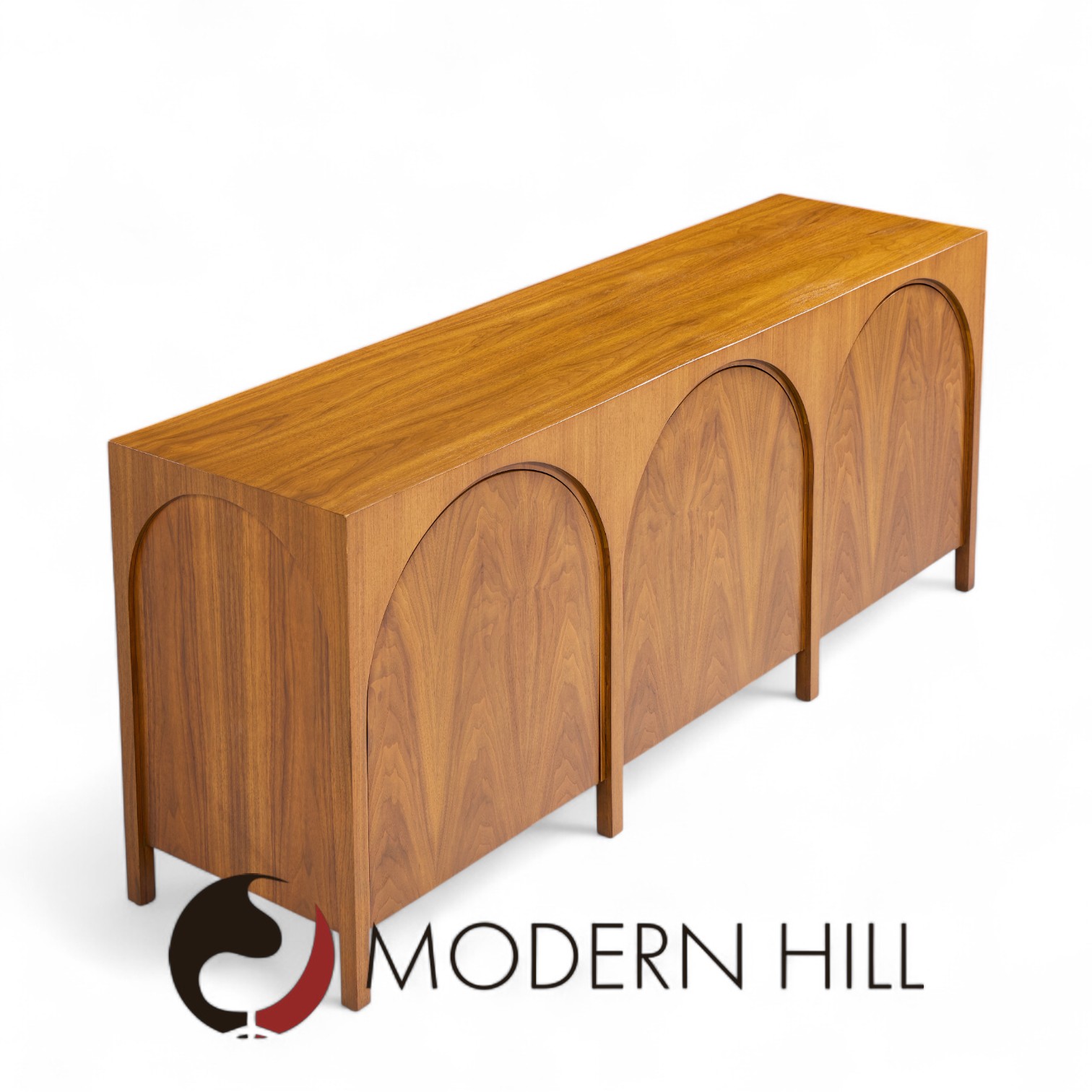 T.h. Robsjohn-gibbings for Widdicomb Mid Century Walnut Colosseum Credenza