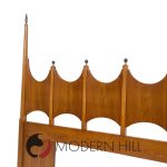 Thomasville Mid Century Sculpted Walnut and Brass King Headboard