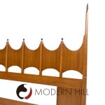 Thomasville Mid Century Sculpted Walnut and Brass King Headboard