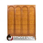 Thomasville Mid Century Sculptural Arched Walnut and Burlwood Highboy Dresser | Mid Century Modern Furniture - Mid Century Furniture Chicago Thomasville Mid Century Sculptural Arched Walnut and Burlwood Highboy Dresser
