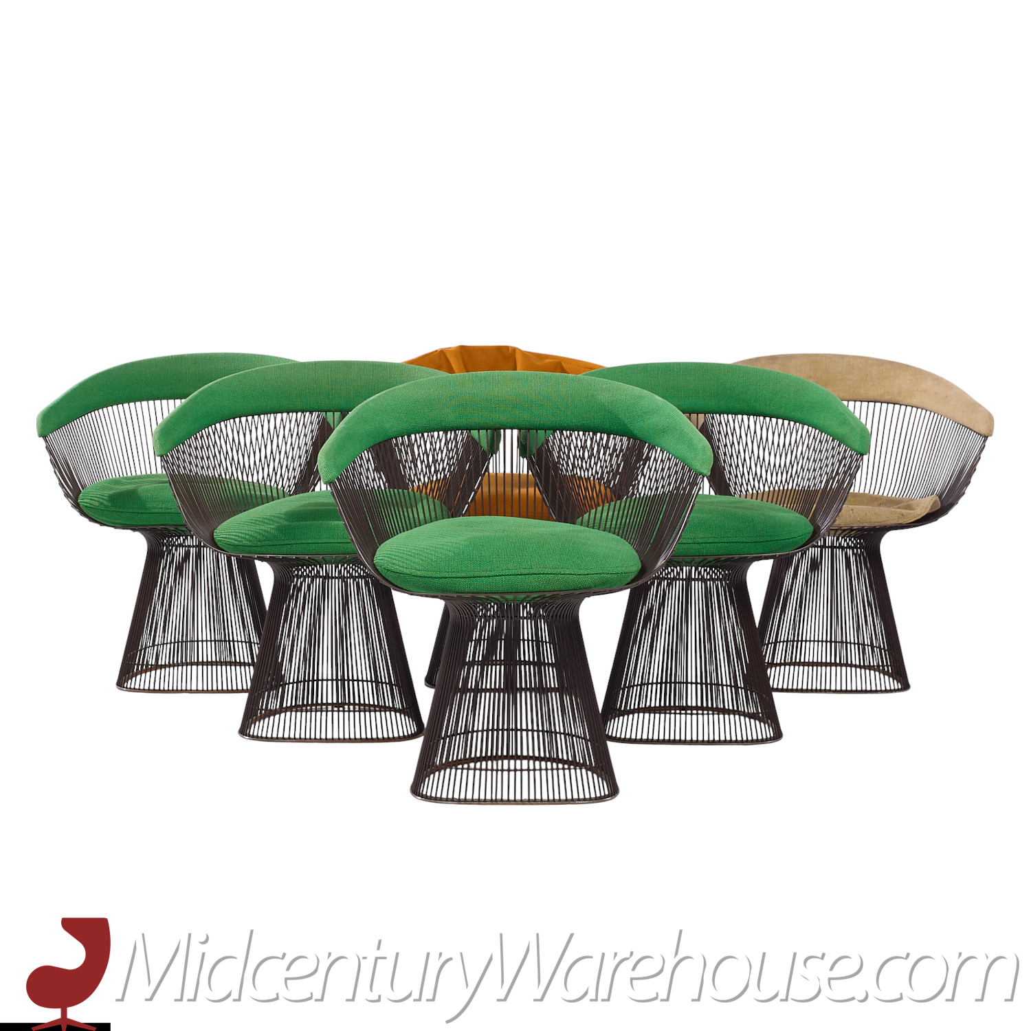 Warren Platner for Knoll Mid Century Bronze Dining Chairs - Set of 6