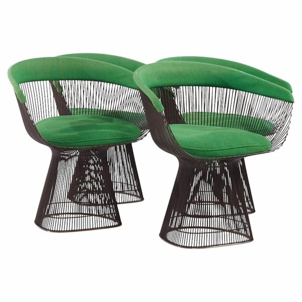 Warren Platner for Knoll Mid Century Bronze Dining Chairs - Set of 4
