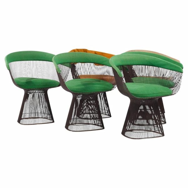 Warren Platner for Knoll Mid Century Bronze Dining Chairs - Set of 6