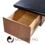 Alma Style Mid Century Leather and Chrome Executive Desk