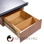 Alma Style Mid Century Leather and Chrome Executive Desk