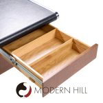 Alma Style Mid Century Leather and Chrome Executive Desk