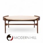 Bertha Schaefer for Singer and Sons Mid Century Travertine and Walnut Coffee Table | Mid Century Modern Furniture - Mid Century Furniture Chicago Bertha Schaefer for Singer and Sons Mid Century Travertine and Walnut Coffee Table