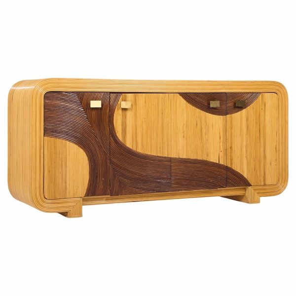 Betty Cobonpue Mid Century Rattan Credenza