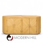 Bielecky Brothers Style Mid Century Split Pencil Reed Bamboo Credenza | Mid Century Modern Furniture - Mid Century Furniture Chicago Bielecky Brothers Style Mid Century Split Pencil Reed Bamboo Credenza