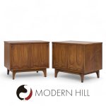 Broyhill Brasilia Mid Century Walnut Commode Nightstands - Pair | Mid Century Modern Furniture - Mid Century Furniture Chicago Broyhill Brasilia Mid Century Walnut Commode Nightstands - Pair
