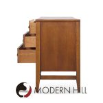 Broyhill Brasilia Mid Century Walnut and Brass Credenza and Hutch