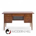 Broyhill Brasilia Mid Century Walnut and Brass Desk