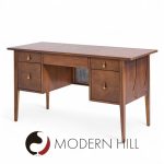Broyhill Brasilia Mid Century Walnut and Brass Desk