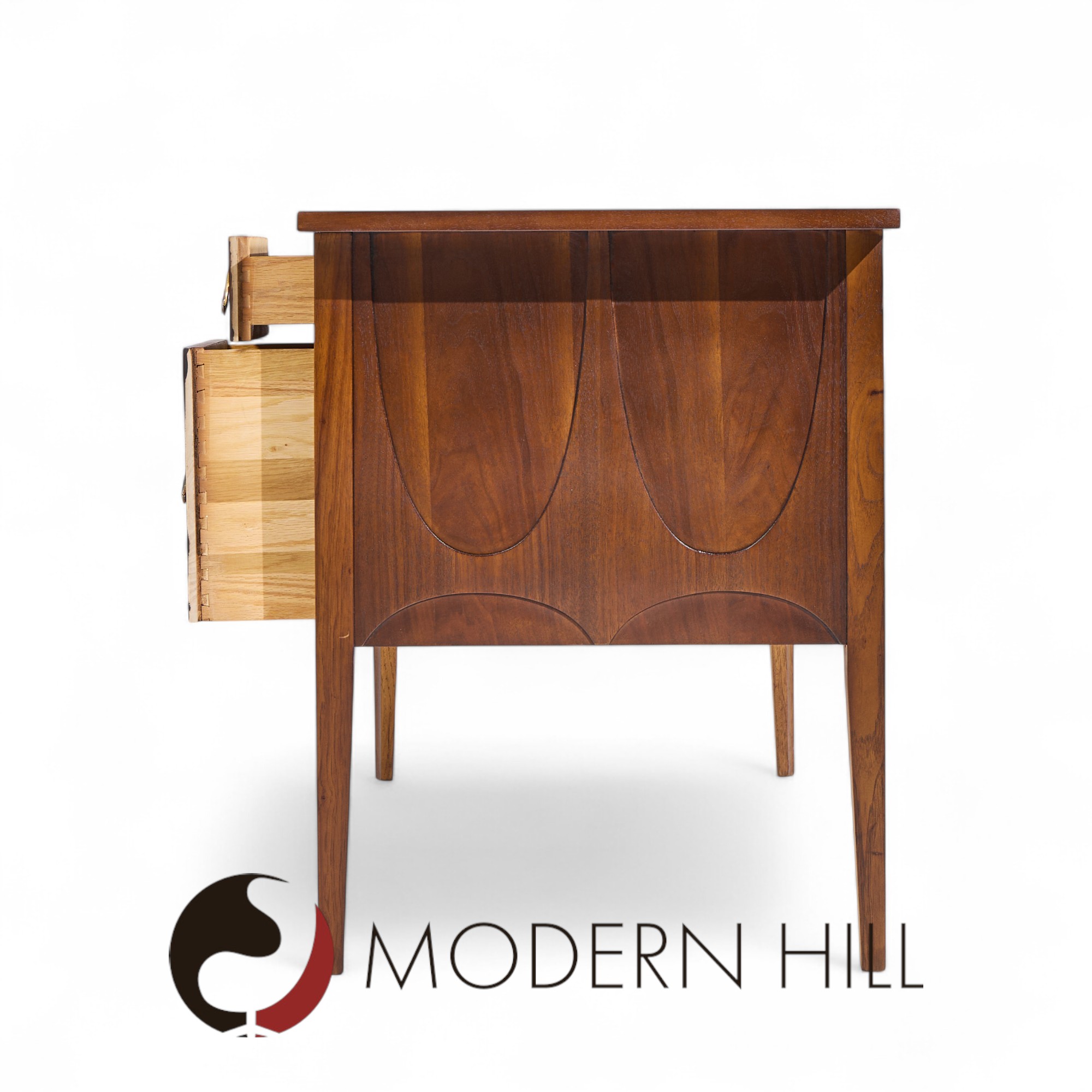 Broyhill Brasilia Mid Century Walnut and Brass Desk