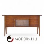 Broyhill Brasilia Mid Century Walnut and Brass Desk