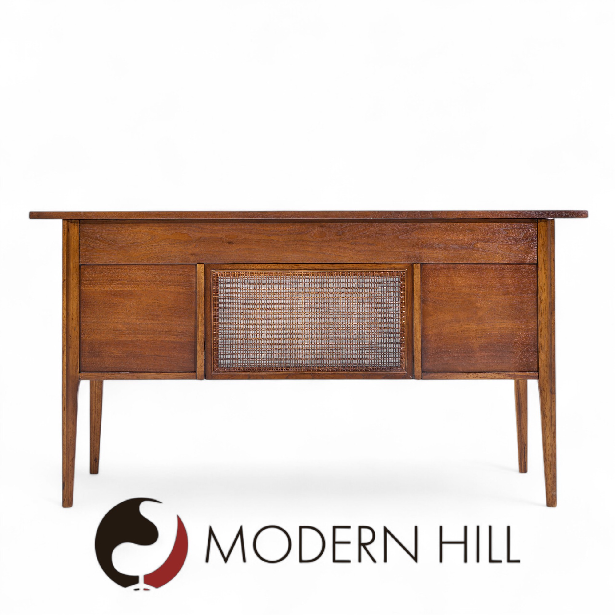 Broyhill Brasilia Mid Century Walnut and Brass Desk