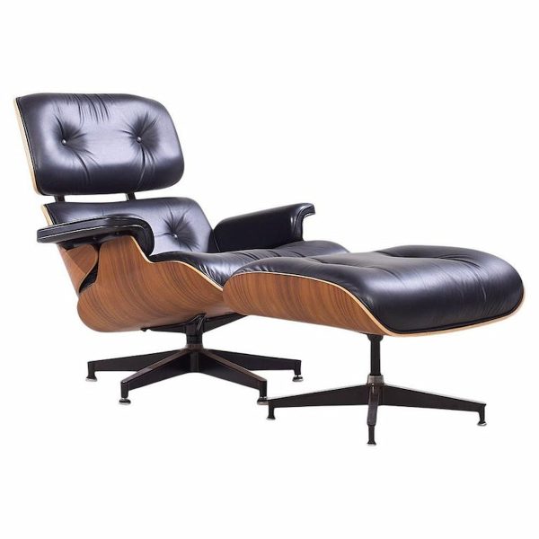 Charles and Ray Eames for Herman Miller Mid Century Walnut Eames Lounge Chair with Ottoman