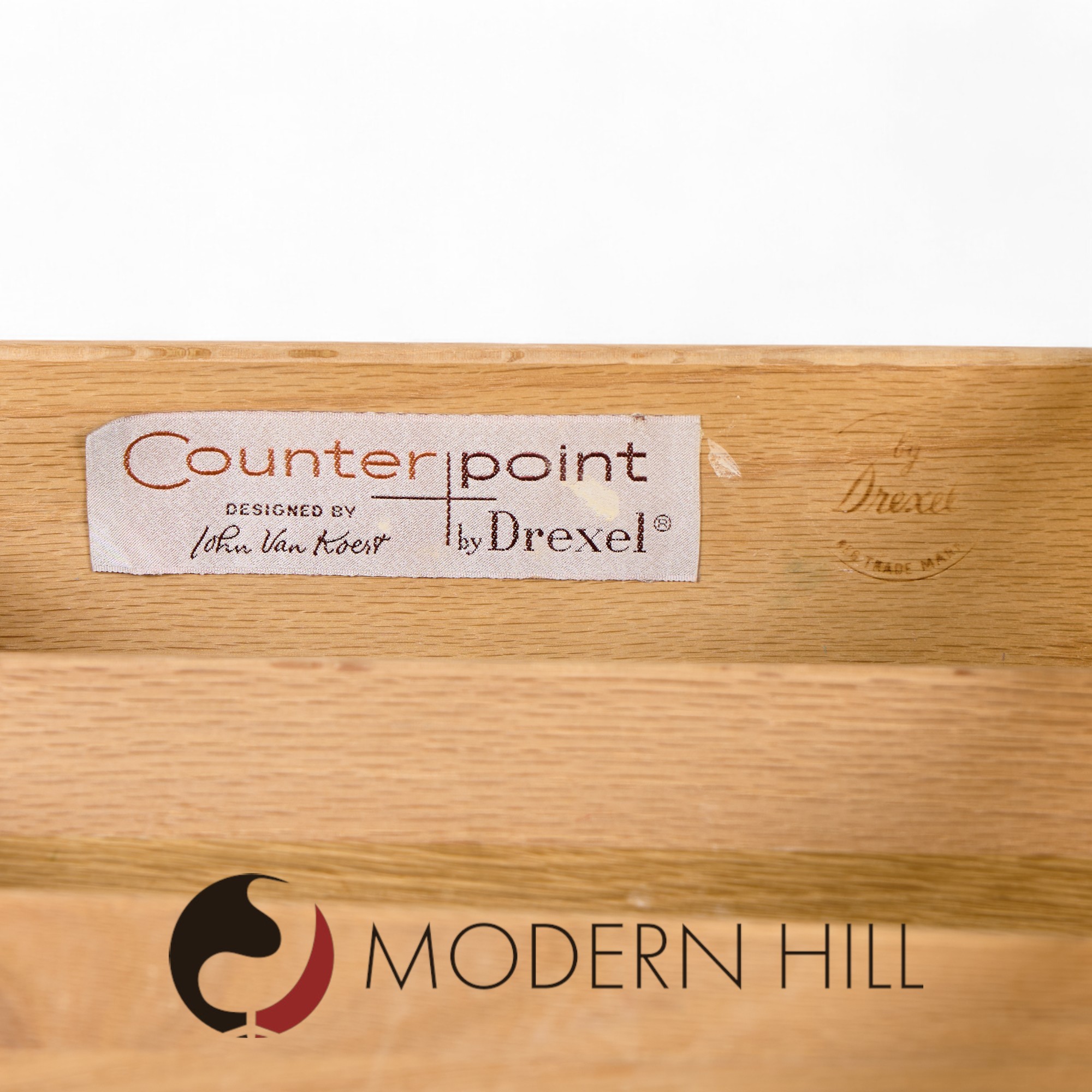 Drexel Counterpoint Mid Century Tambour Door Credenza and Hutch