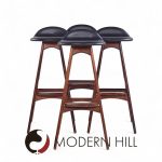 Erik Buch for Oddense Møbler Od-61 Mid Century Danish Rosewood Bar Stools - Set of 4 | Mid Century Modern Furniture - Mid Century Furniture Chicago Erik Buch for Oddense Møbler Od-61 Mid Century Danish Rosewood Bar Stools - Set of 4
