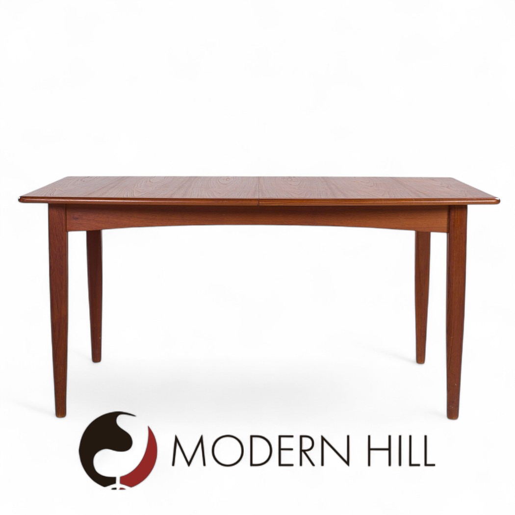 Falster Møbelfabrik Mid Century Teak Expanding Hidden Leaf Dining Table with 2 Leaves