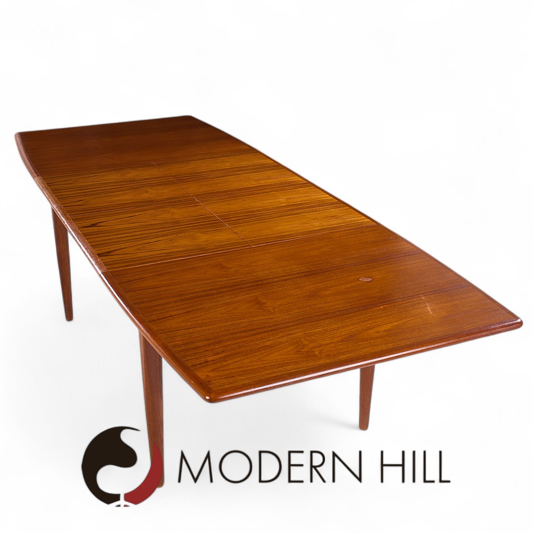 Falster Møbelfabrik Mid Century Teak Expanding Hidden Leaf Dining Table with 2 Leaves